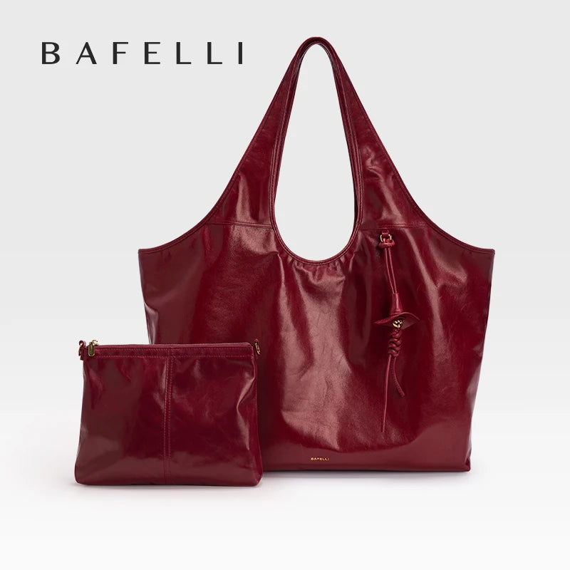 BAFELLI Soft Leather Large Capacity Work Tote Bag