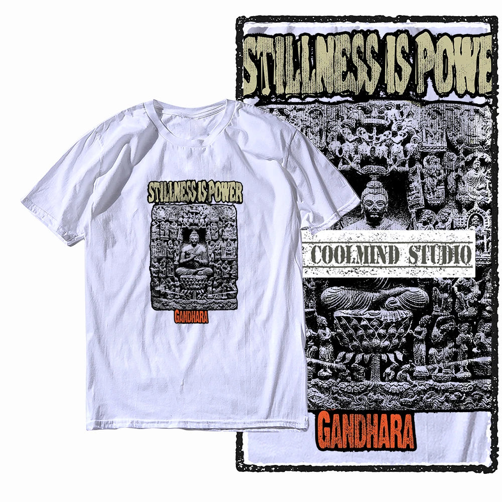 COOLMIND X0080 Serenity Buddha Graphic Cotton Tee