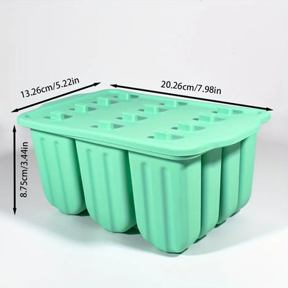 12 Grids Silicone Popsicle Molds with Lid - Easy Release, Reusable Ice Cream Makers for Your Kitchen