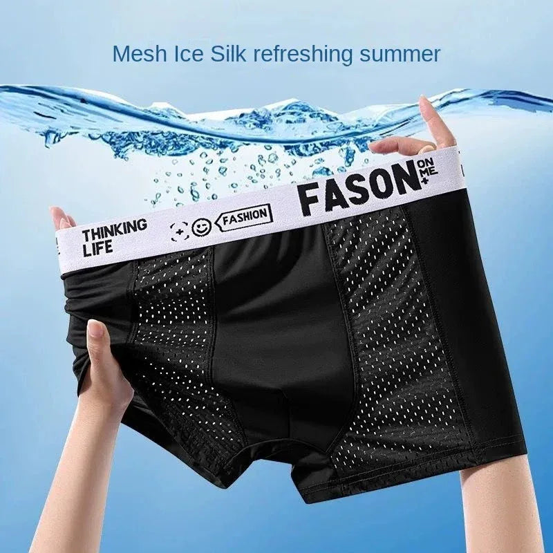 Men's 4 Pack Mesh Ice Silk Boxer Shorts - ShopHub