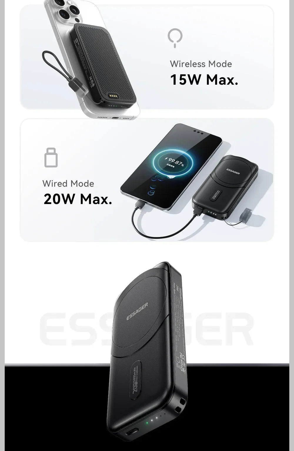 【NEW】Essager 3-in-1 Magnetic 65W GaN Charger and Wireless Power Bank - ShopHub