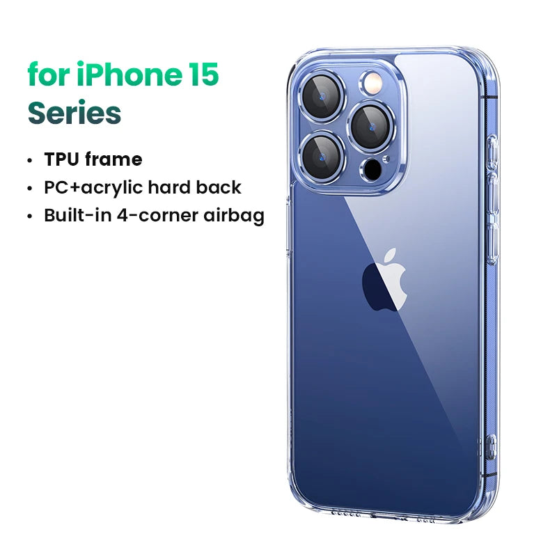 UGREEN Case for iPhone 17 16 15 14 Pro Max Shockproof Clear Case Transparent Cover for iPhone 15 Pro 16 Phone Protective Case