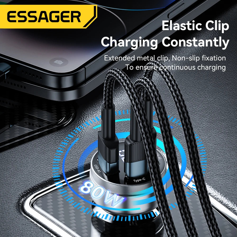 Essager 80W Car Charger USB Type C PD Fast Charging