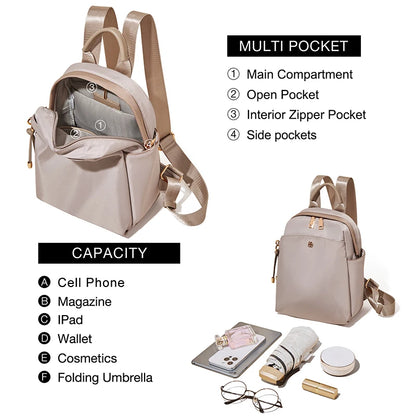 FOXER 2026 New Women's Backpack Soft Cloth Lady Fashion Shoulder Bag Lightweight Anti-theft Large Capacity Commuter Travel Bag