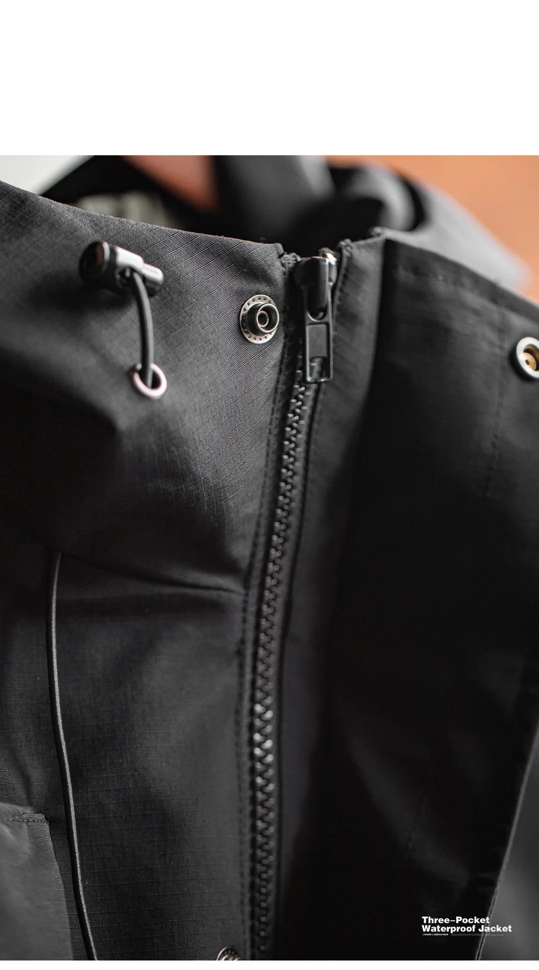 Maden Casual Multi-Pocket Functional Hooded Jacket Black Loose Outdoor Sports Coat for Men's Spring and Autumn Versatile Jacket