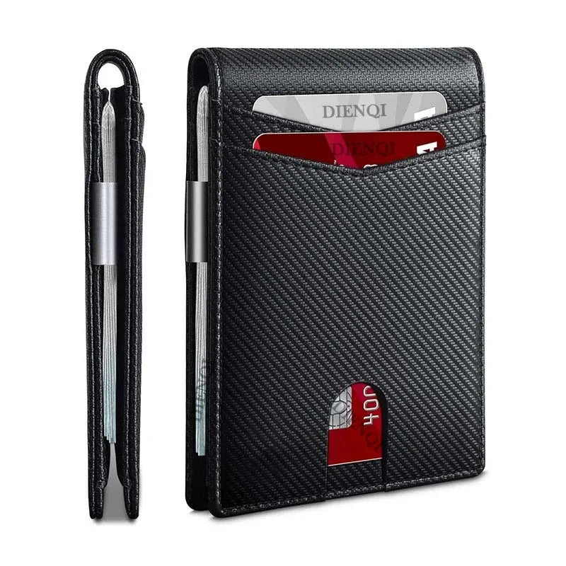 DIENQI Rfid Credit Card Holder Wallets Men Money Bag Purse Slim Thin Wallet for Men Small Short Purse Male Black Vallet Billfold
