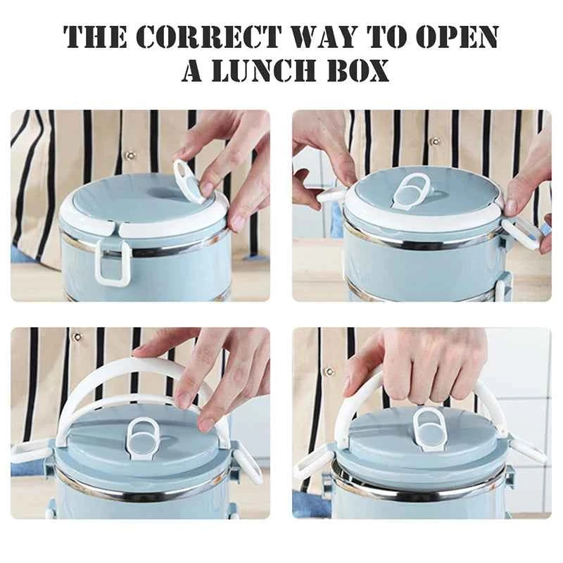 Stainless Steel Bento Box - Large Capacity Multi-Layer Food Container | Portable Lunch Box for Home & Office