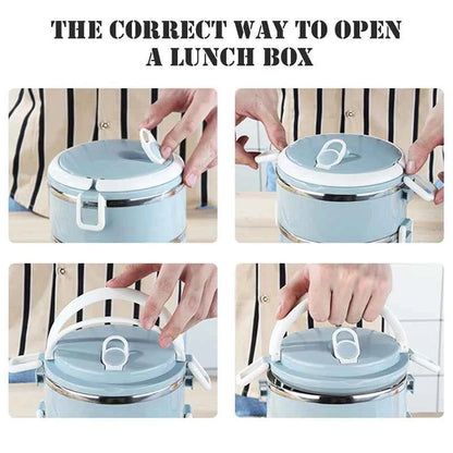 Stainless Steel Bento Box - Large Capacity Multi-Layer Food Container | Portable Lunch Box for Home & Office