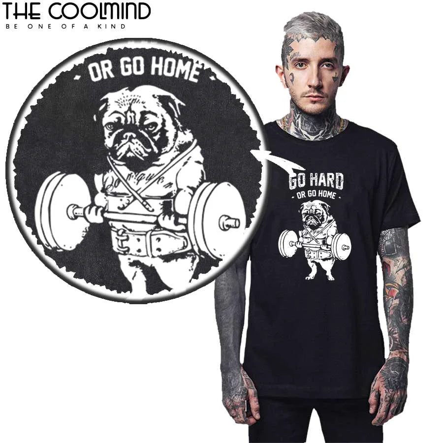 COOLMIND Aa41-P150T Pug Life Graphic Cotton Tee