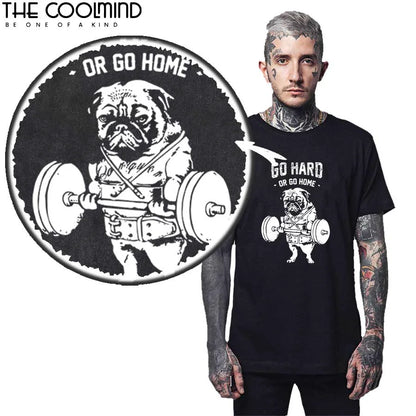COOLMIND Aa41-P150T Pug Life Graphic Cotton Tee
