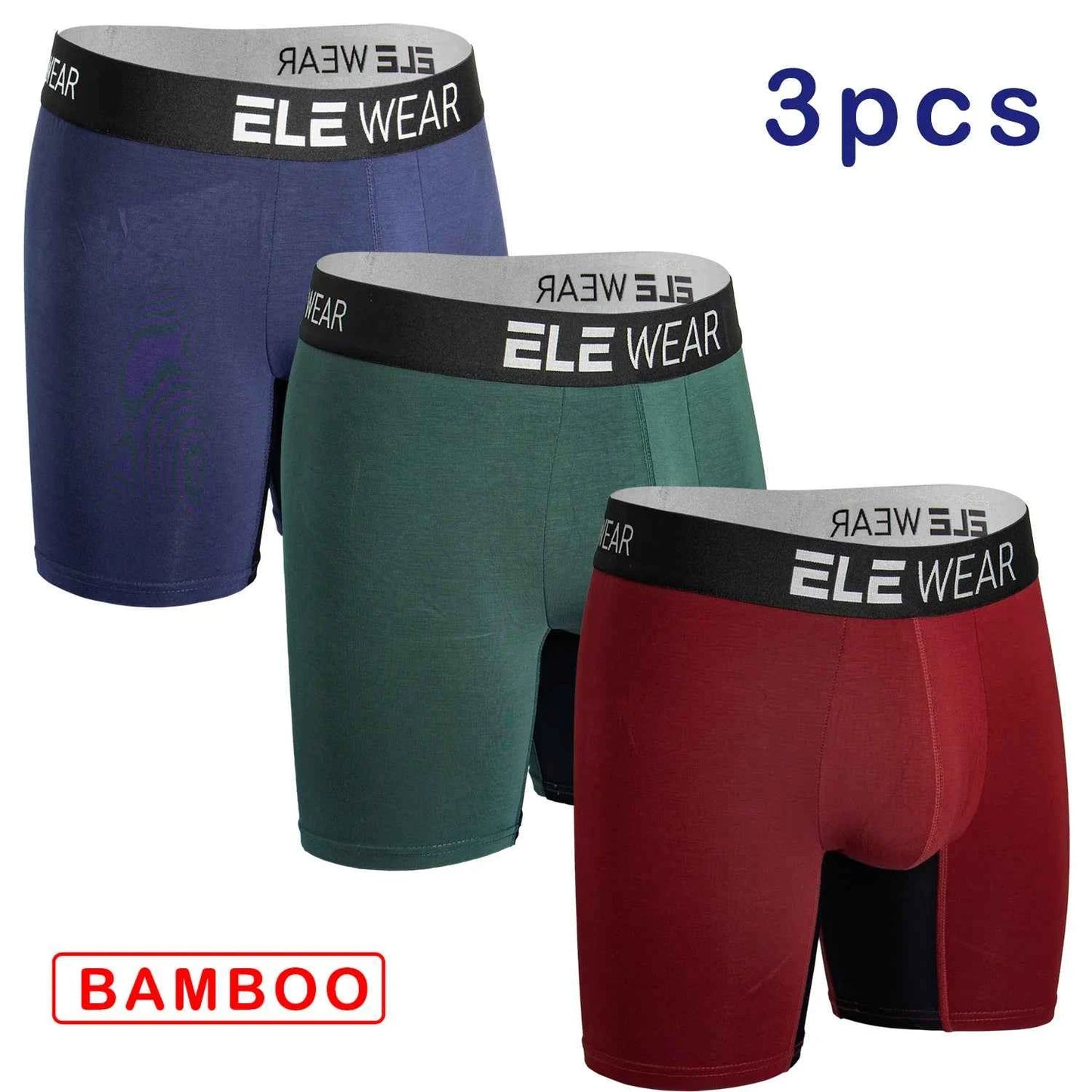 Bamboo Men's Sports Underwear - Long Moisture-Wicking Boxer Briefs for Men