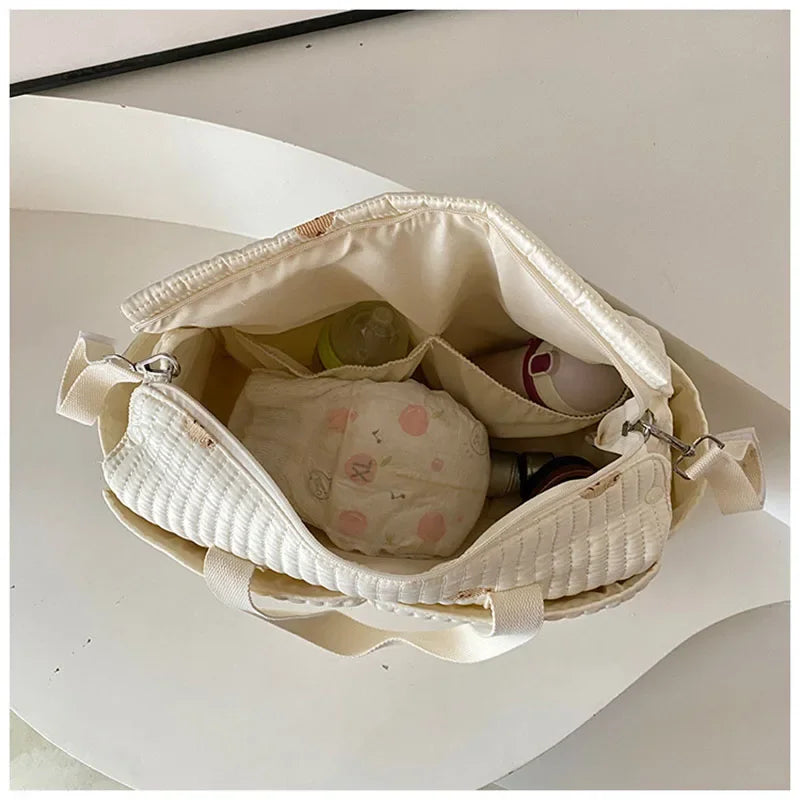 Embroidered Multi-Functional Diaper Bag