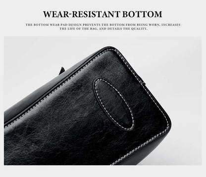 High Quality Women Split Leather Handbag Fashion Workplace Big Capacity Tote Bag Commuter Crossbody Shoulder Bags Mother's Gift