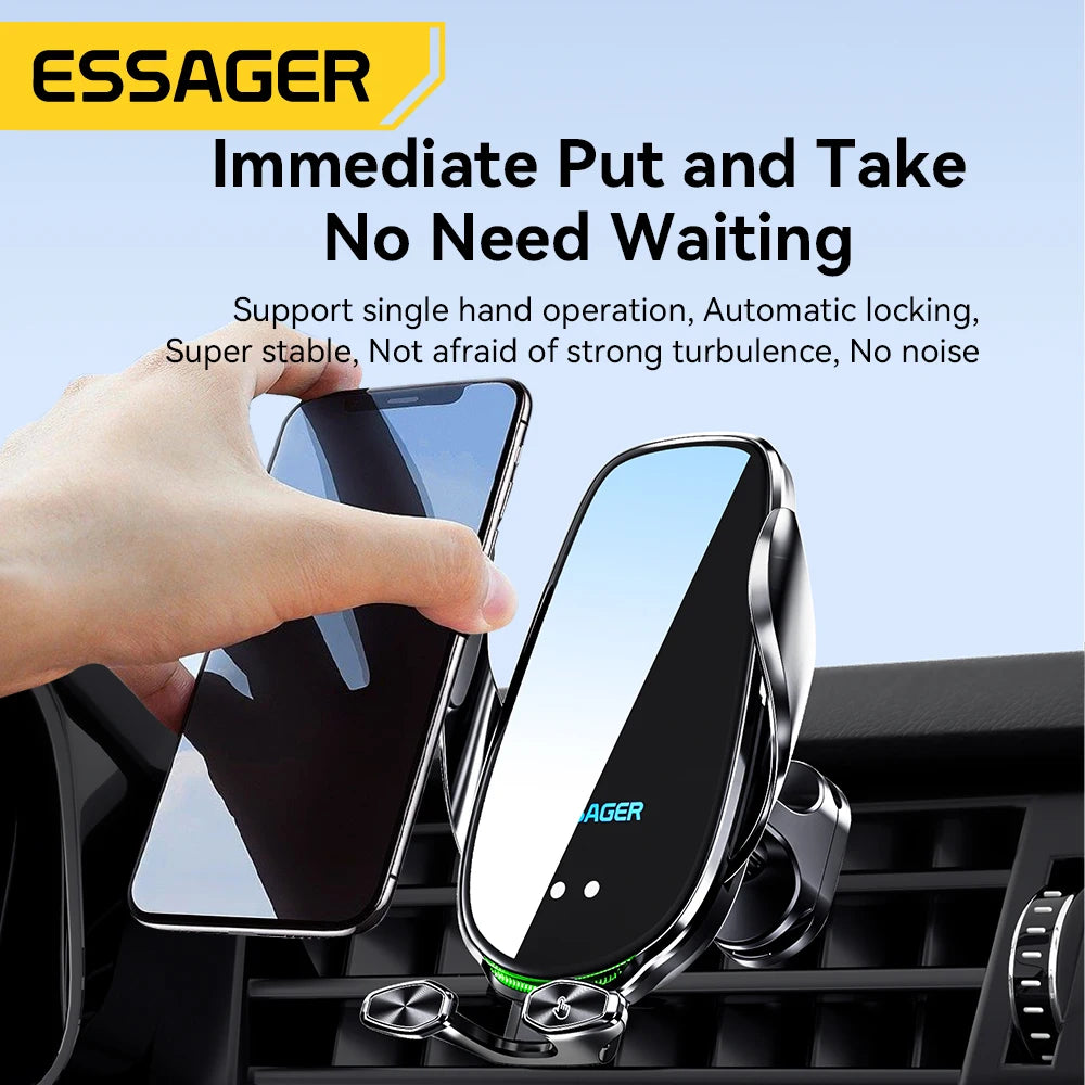 Essager Qi 15W Wireless Charger Car Phone Holder – Air Vent Mount