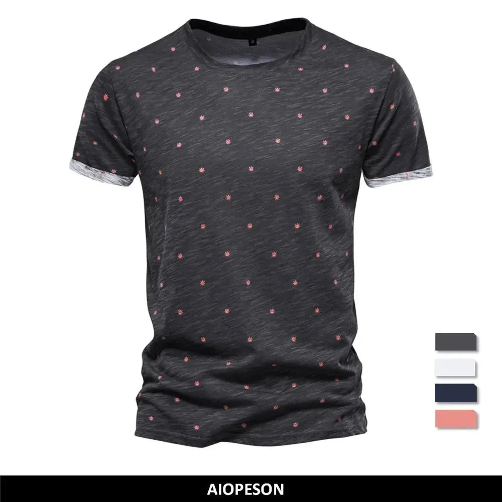 AIOPESON Dot Printed Short Sleeved T-Shirts - ShopHub