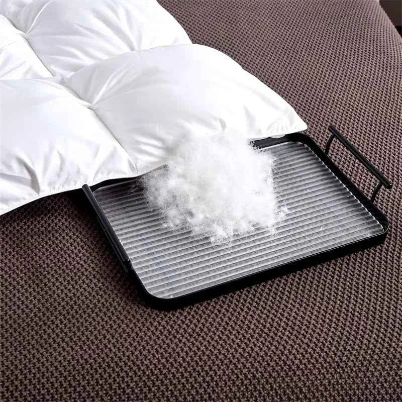 High Grade 100% White Goose Down Quilt Winter Warm Feather Duvet Queen King Cozy Lightweight 3D Bread Comforter Pinch Pleated