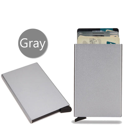 Rfid Card Holder Smart Wallet Cardholder Metal Thin Slim Men Women Wallets Pop Up Minimalist Small Black Mini Case Vallet Walets