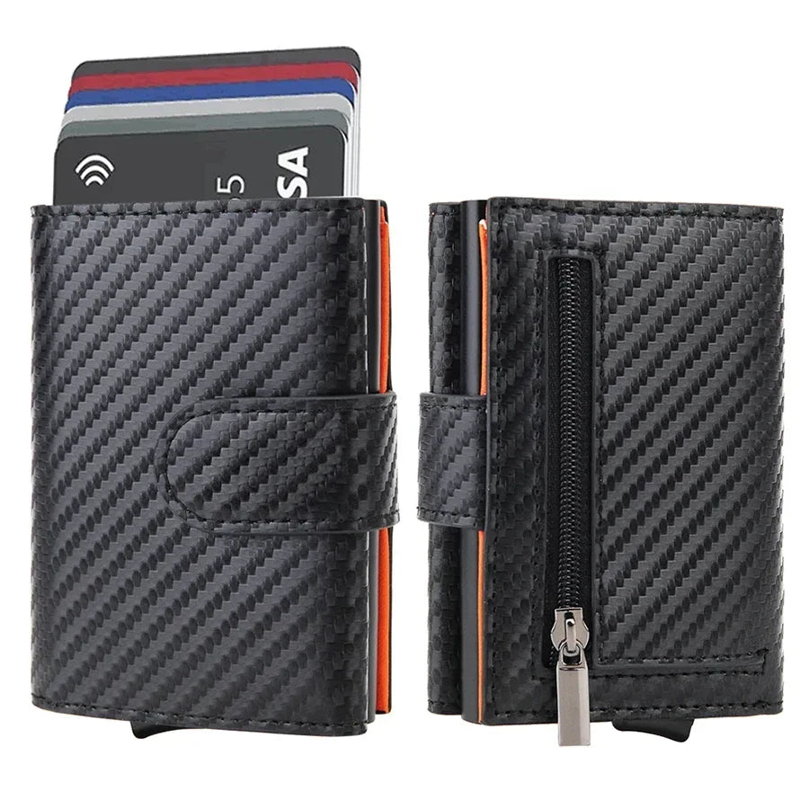 Rfid Credit Card Holder Wallets Men Black Magic Trifold Leather Slim Mini Wallet Small Money Bag Male Purses Carteira Masculina