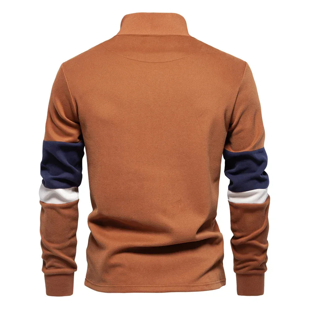 AIOPESON Men's Mock Neck Quarter-Zip Sweatshirts - ShopHub