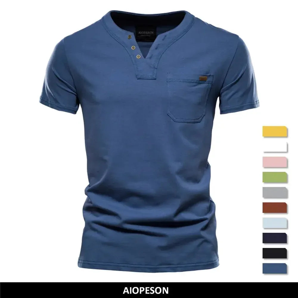 AIOPESON Cotton V-Neck T-Shirts - ShopHub
