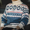 MADEN Grey-Blue Fair Isle Turtleneck Sweater