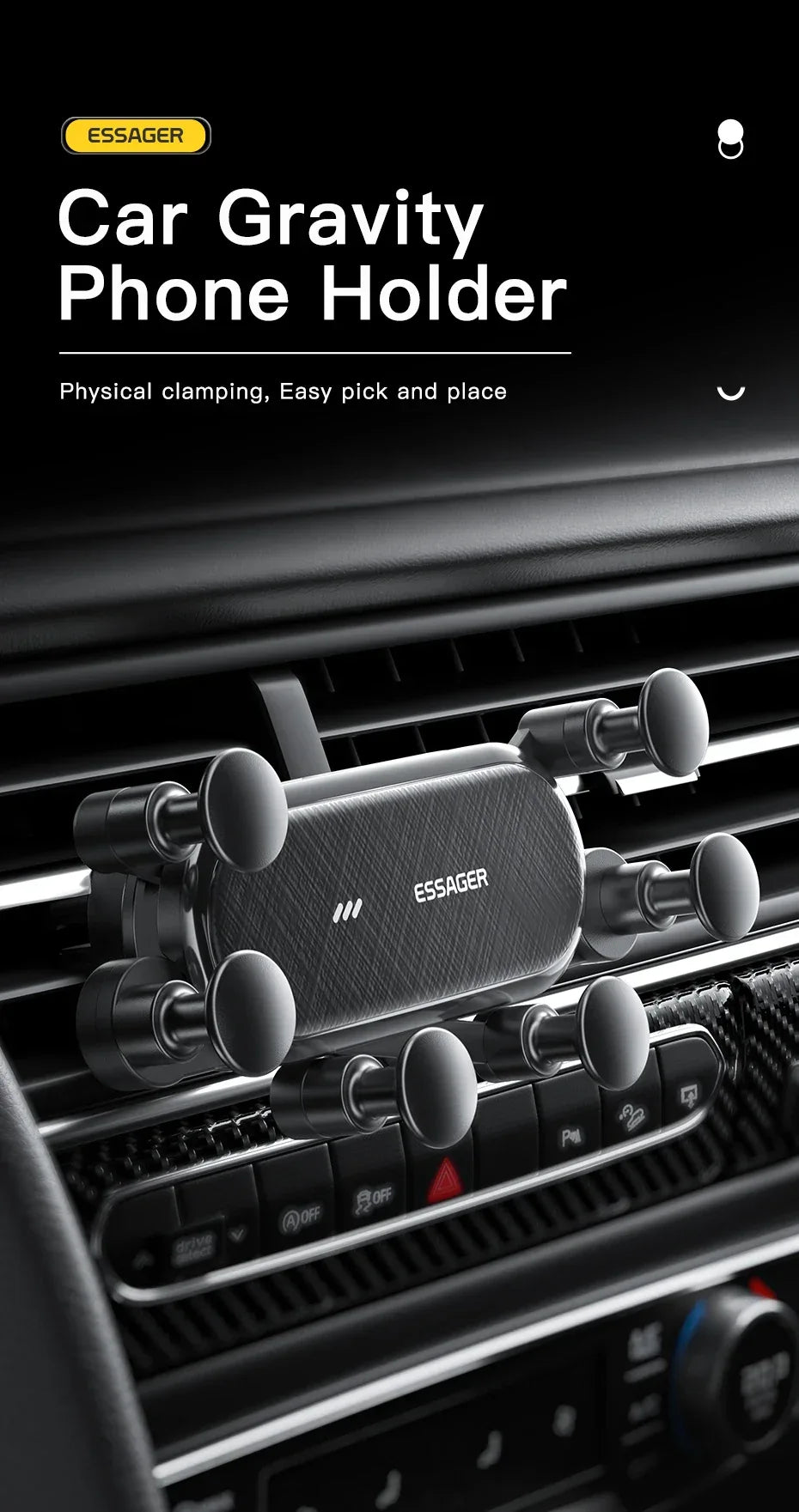 Essager Six Points Gravity Car Phone Holder - ShopHub