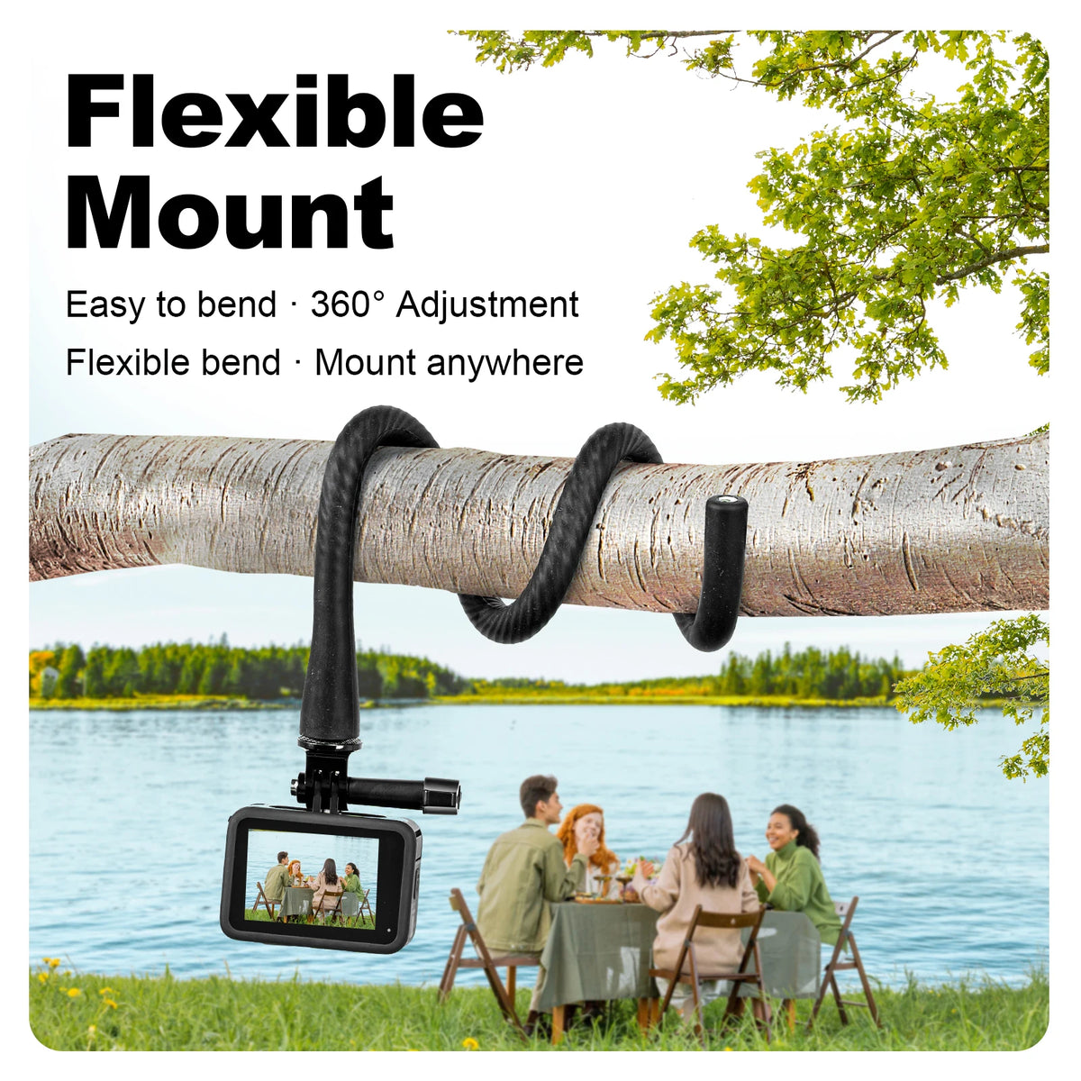 TELESIN Flexible Selfie Stick Monopod Tripod