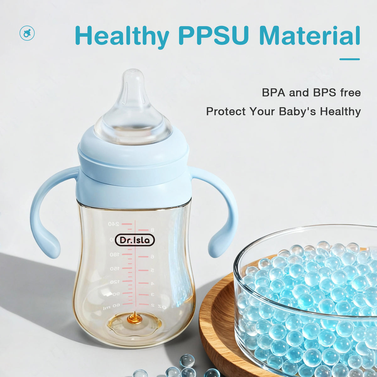 Dr.Isla Baby Bottle 160/240/300ml — Safe, Durable Feeding for Newborns to Toddlers
