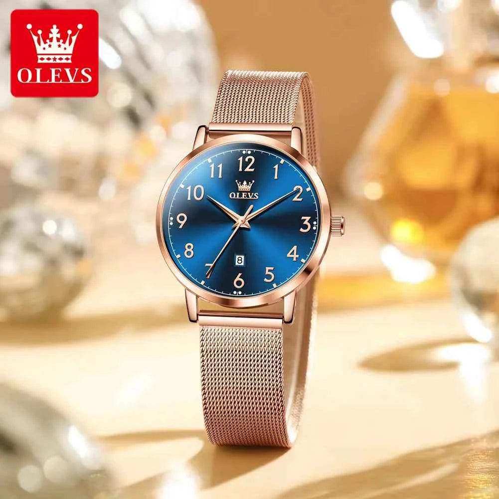OLEVS 5653 Quartz Watch for Men and Women - Simple Original Waterproof Luminous Automatic Date Couple Gifts Reloj