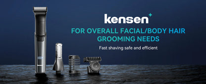 KENSEN S15 Electric Trimmer - Dual-sided Blade IPX6 Waterproof Body Hair Razor & Beard Trimmer 2 in 1 for Men