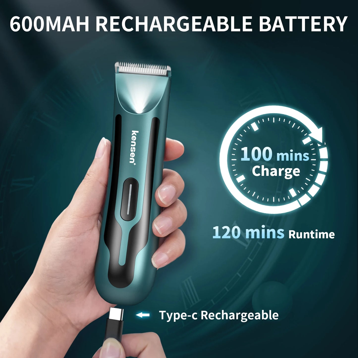 KENSEN S10 Electric Body Hair Trimmer for Men and Women – Versatile Grooming Clipper for Balls, Bikini, Groin, and Beard Removal
