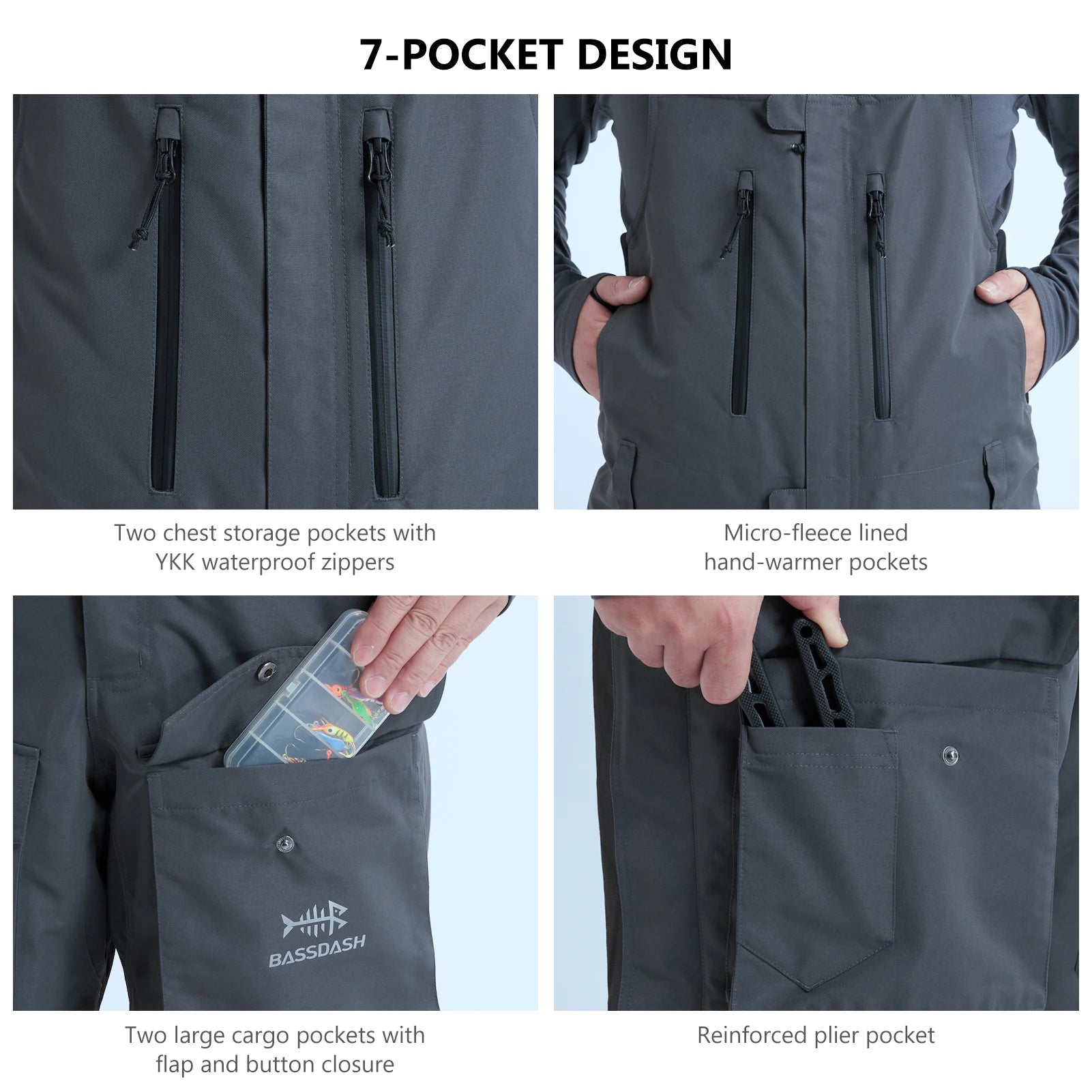 BASSDASH Men’s Insulated Waterproof Hunting & Fishing Bibs ShopHub