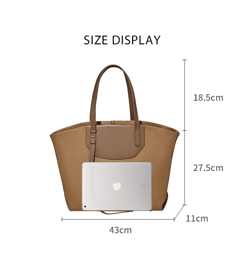 FOXER Luxury Cow Leather Tote Bag