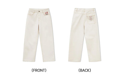 Maden Men's Vintage White Heavyweight Washed Jeans