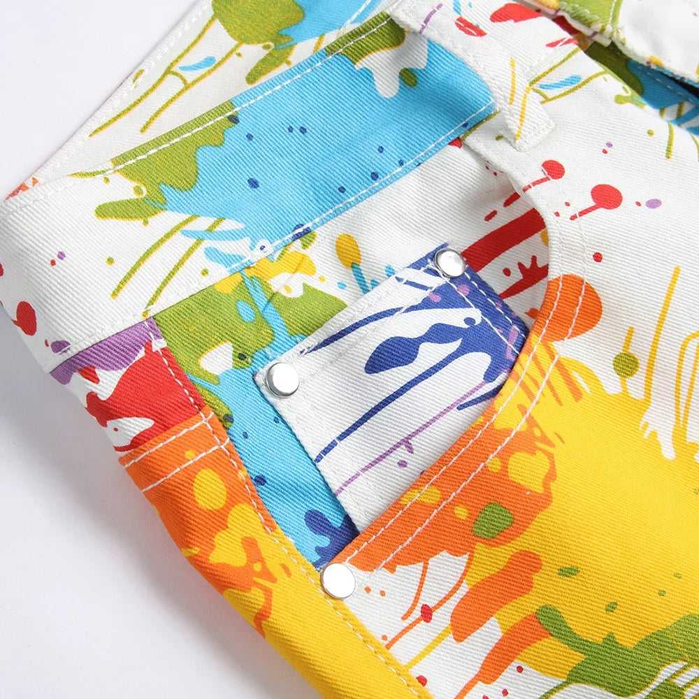 Men's Fancy Colour Painted Shorts - ShopHub