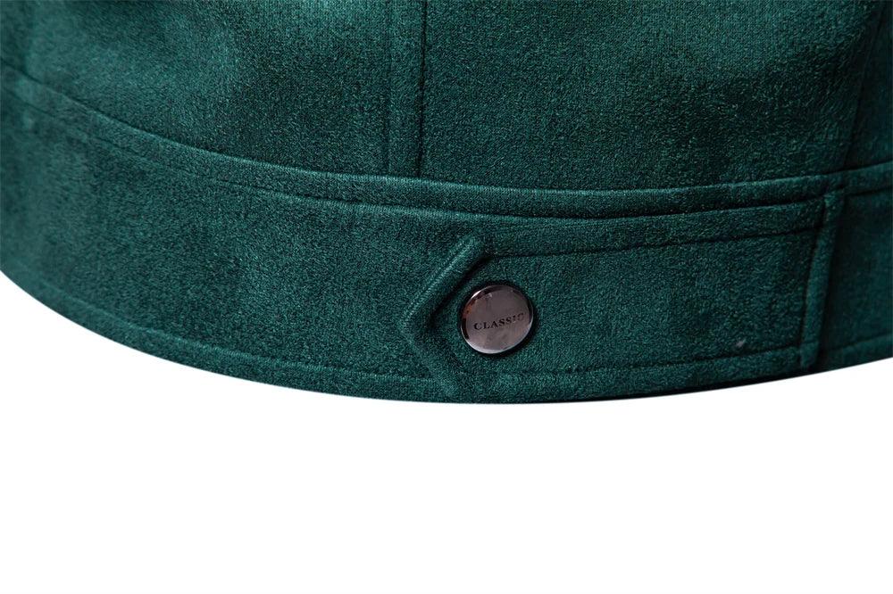 AIOPESON Men's Stand Collar Zip Suede Jackets - ShopHub