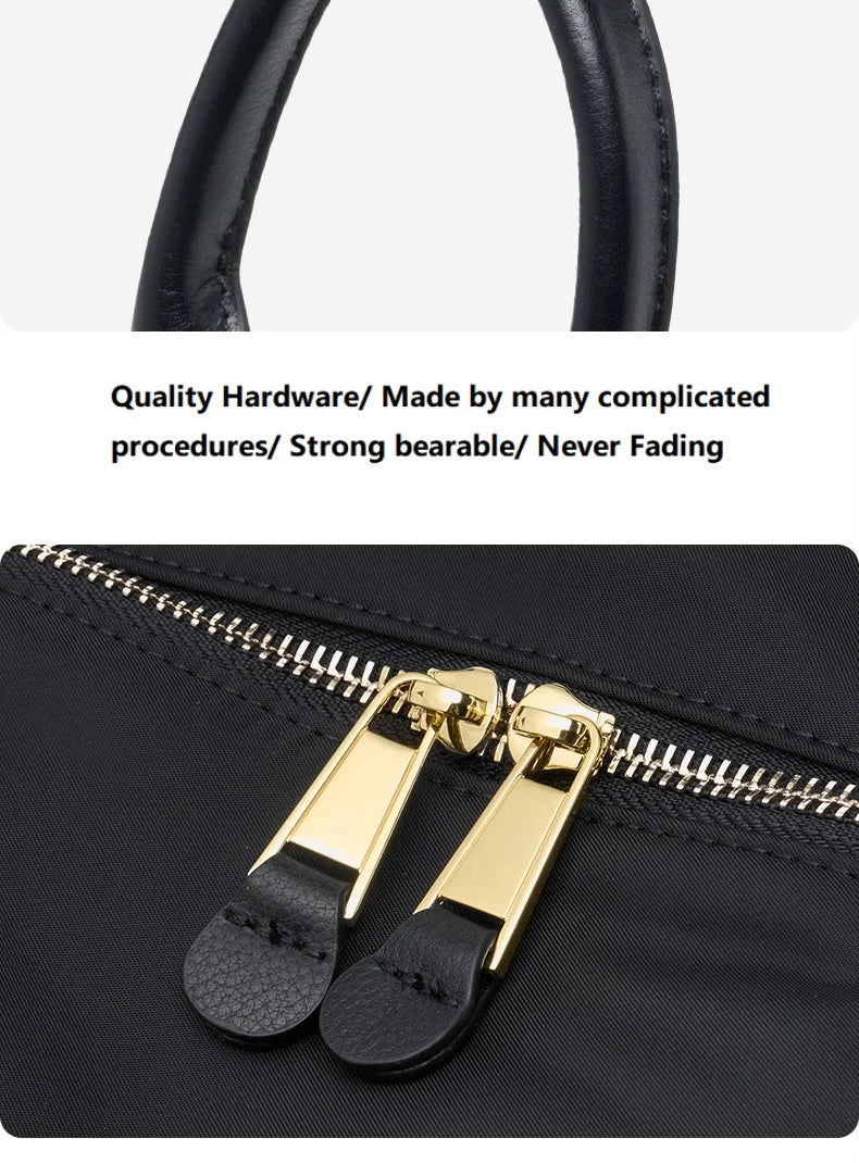 New Oxford &Leather Female Aesthetic Backpack School Bags Luxury Designer for Girls Women Backpacks Travel Light Weight - SC1708