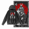 Dragon Strike Acid-Washed Black Graphic Hoodie