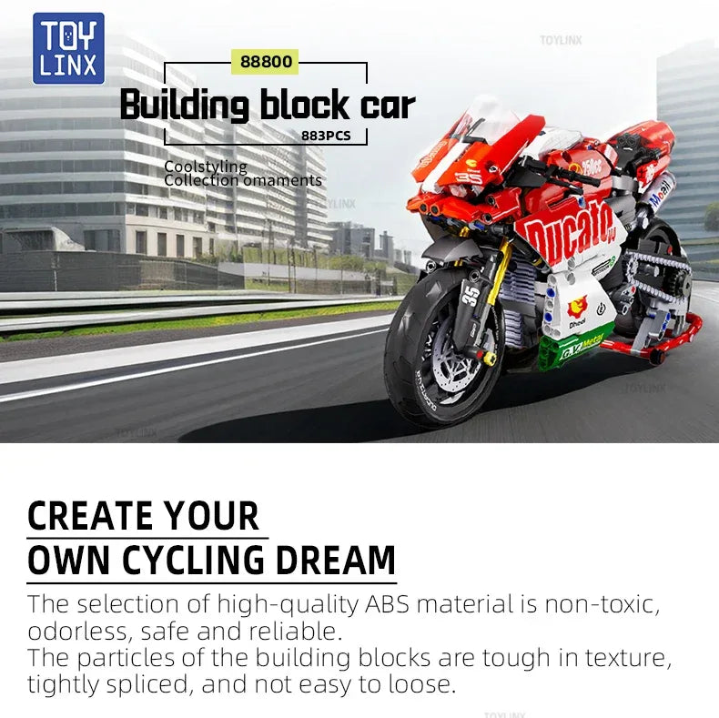 TOYLINX 883 PCS Collectible Motorcycle Display Model - ShopHub