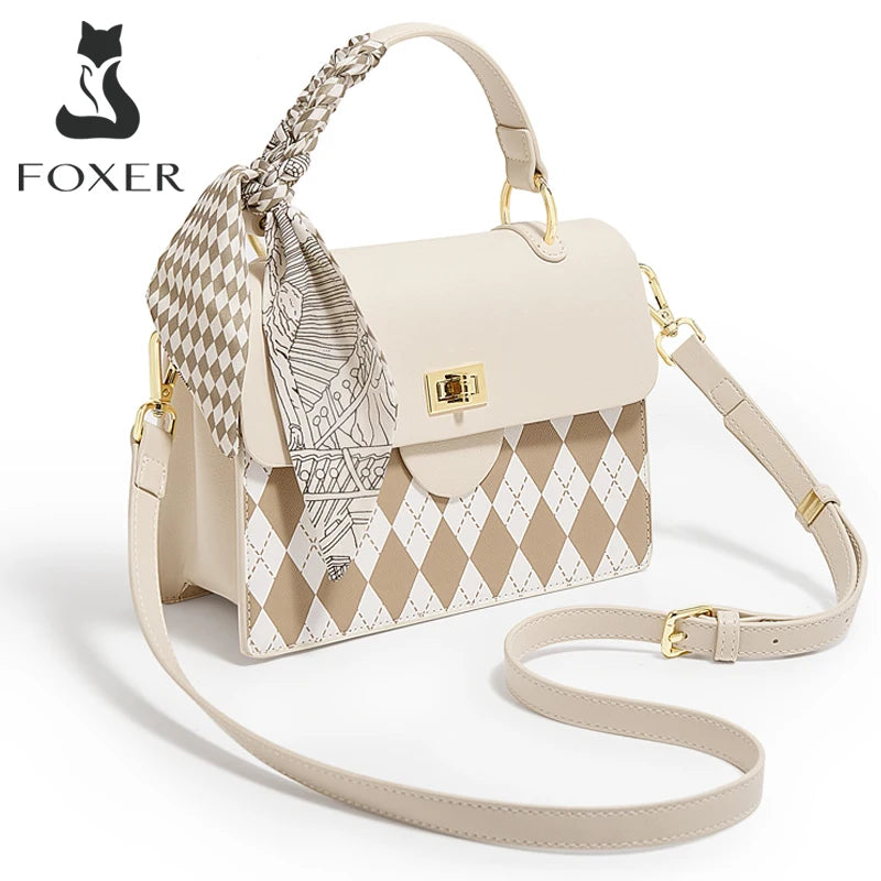 FOXER Brand Elegant Handbag for Women 2026 Fashion Shoulder Bag Female Crossbody Purse Gift for Mom,Wife