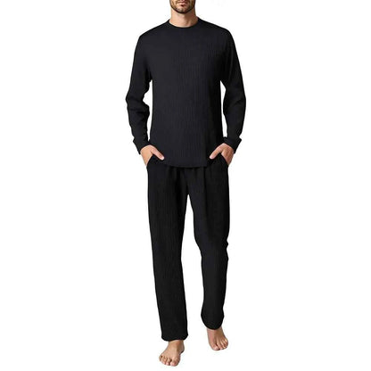 Men's long sleeve pajama set by ShopHub NZ featuring comfortable fabric and stylish design, ideal for cozy nights.
