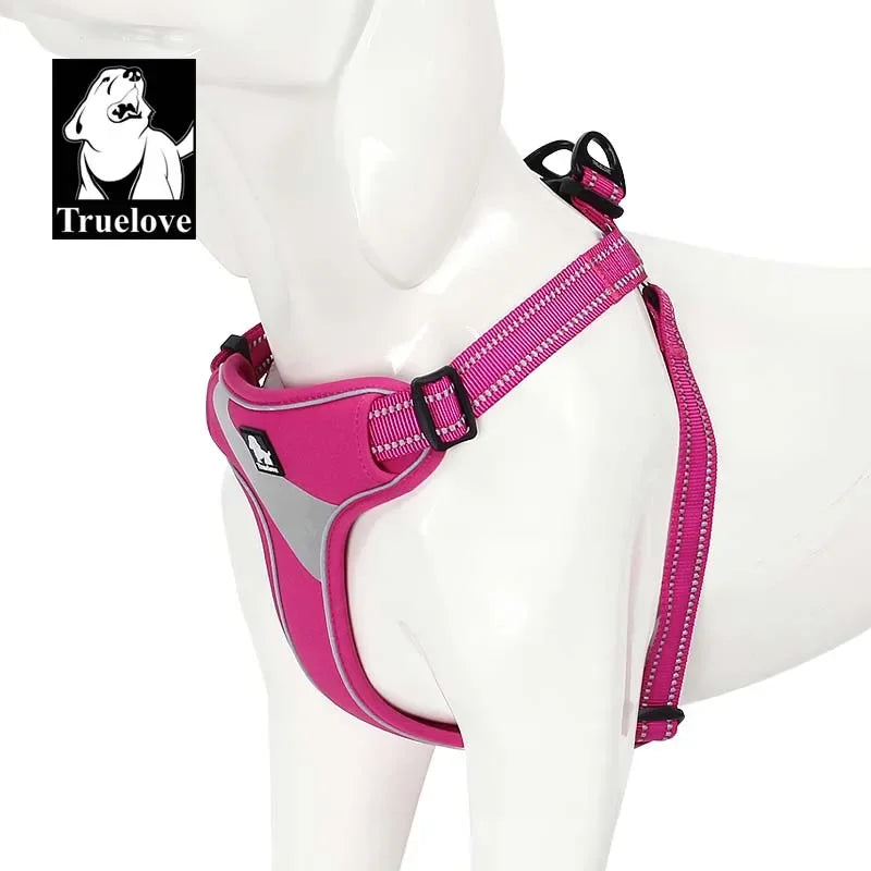 Truelove Adjustable Easy on Dog Pet Harness Outdoor Adventure 3M Reflective Dog Halter Protective Nylon Walking Dog Harness Vest