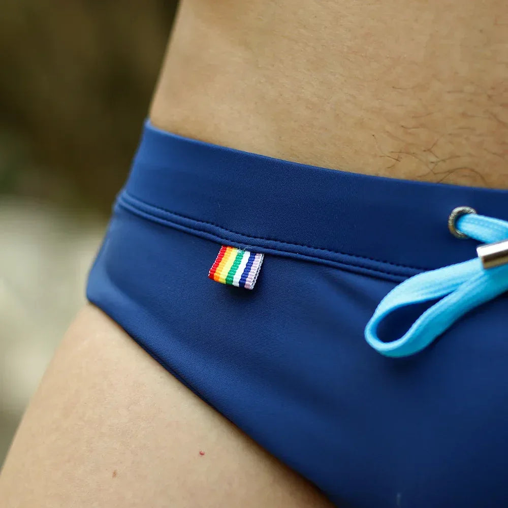 UXH Men's Swimsuit Push-Up Rainbow Briefs - ShopHub