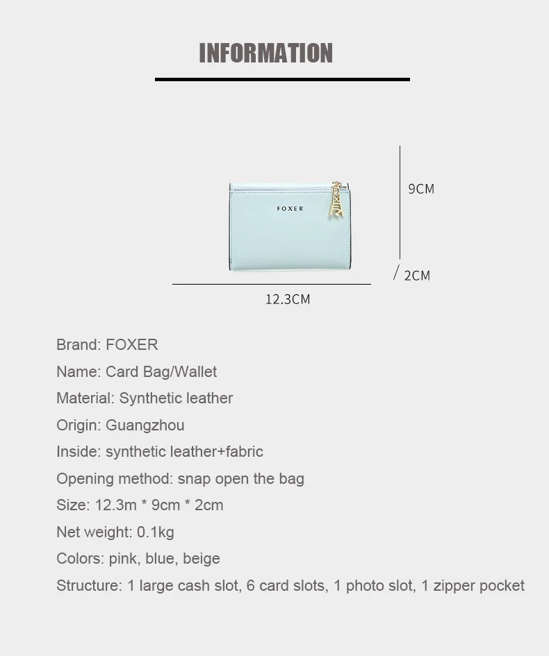 FOXER PU Women's Short Wallet