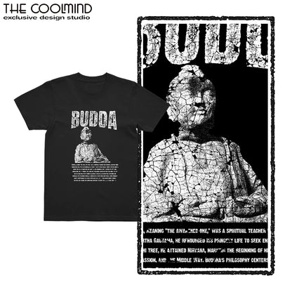 COOLMIND U0003 Buddha Statue Graphic Cotton Tee