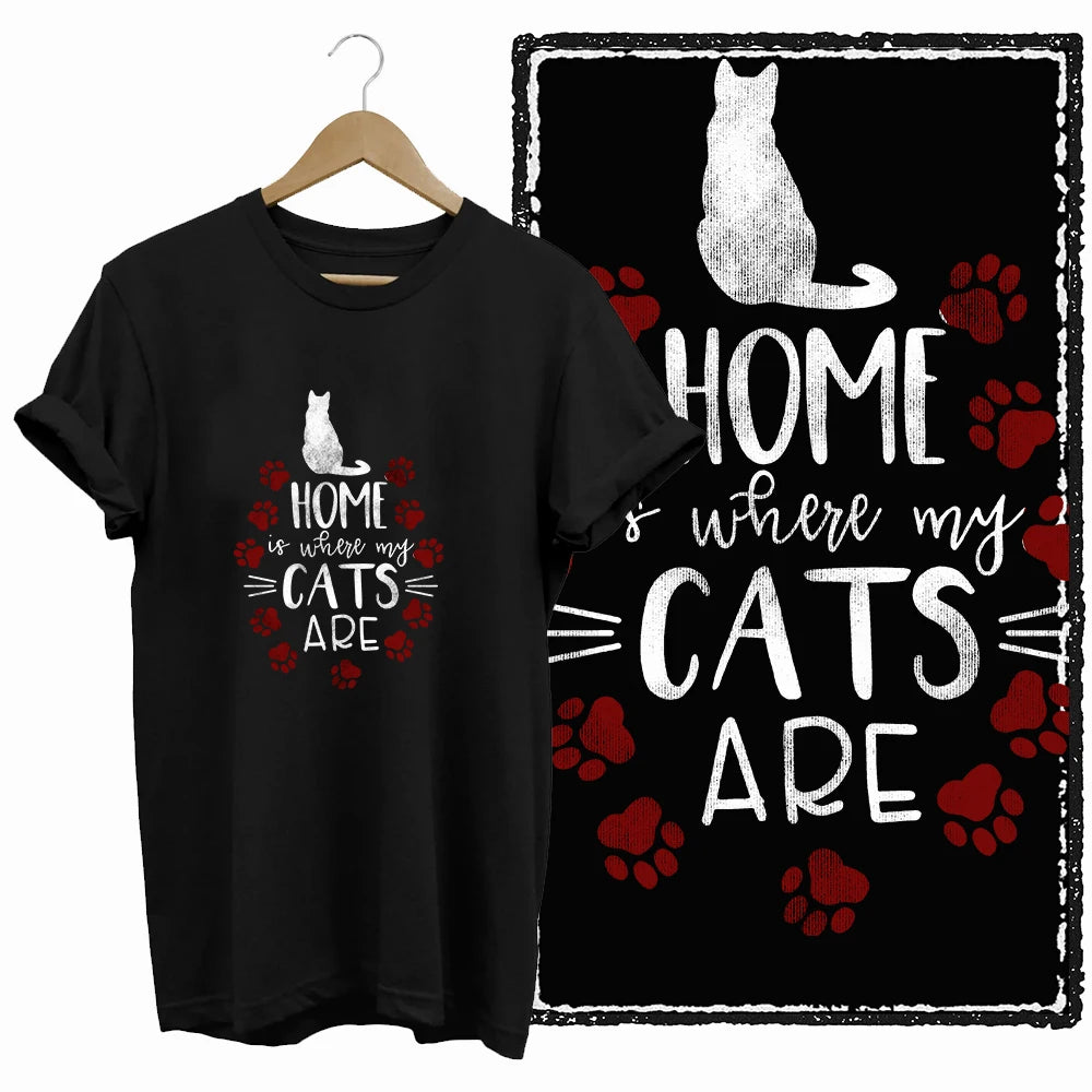 COOLMIND Black Cat Graphic T-Shirt | Women's 50-Design