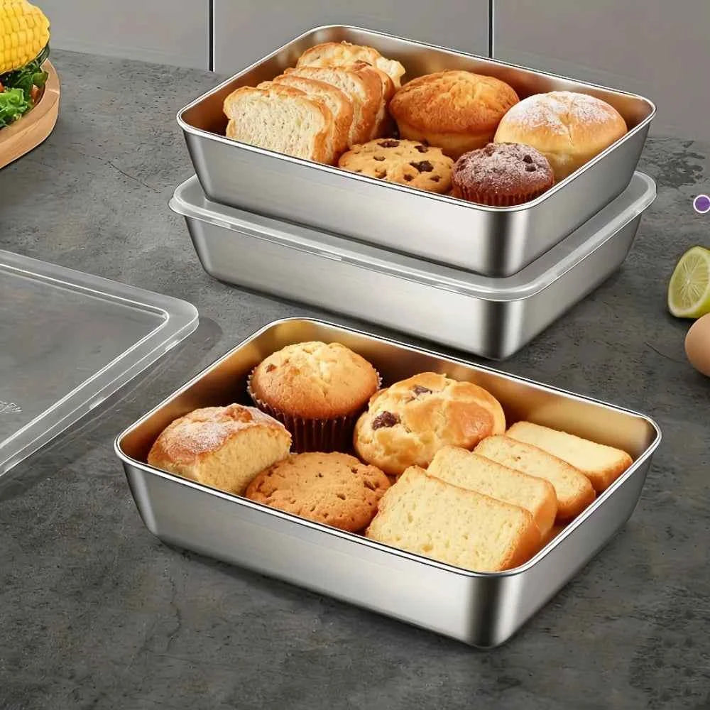 9-Piece Stackable Stainless Steel Baking Containers