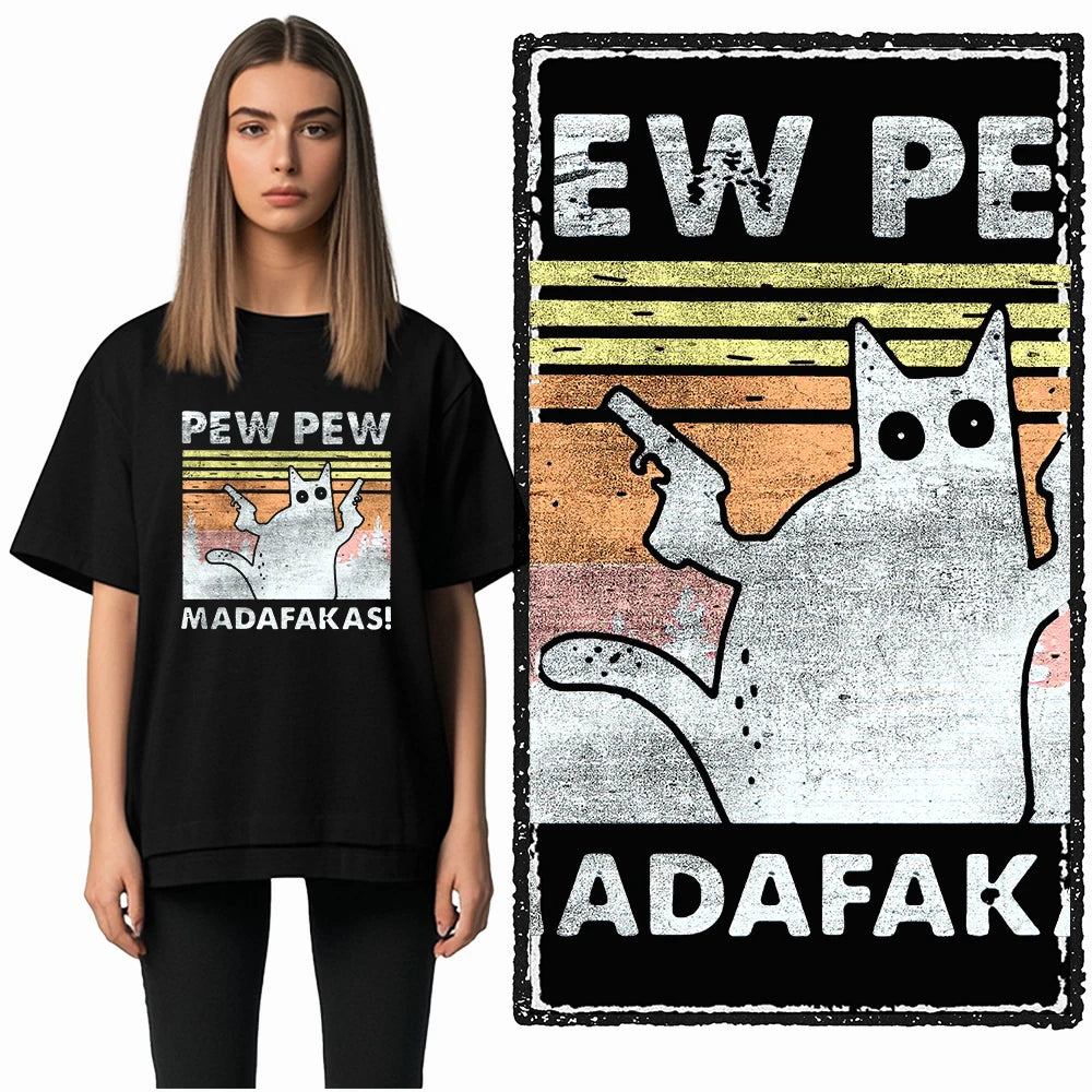 COOLMIND Cat Graphic T-Shirt | Women's Relaxed Black Tee