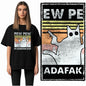 COOLMIND Cat Graphic T-Shirt | Women's Relaxed Black Tee