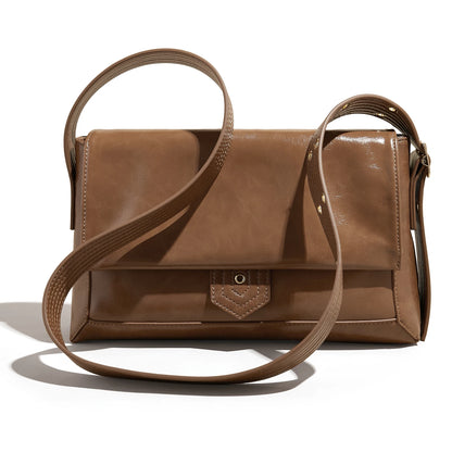Retro Women's Shoulder Bag 2026 New Simple Large Tote Bag Split Leather + PU Female Soild Crossbody Bag Purse